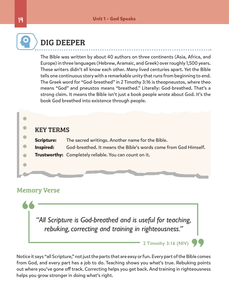 Respond phase: Unit 1, Lesson 1, workbook page 14