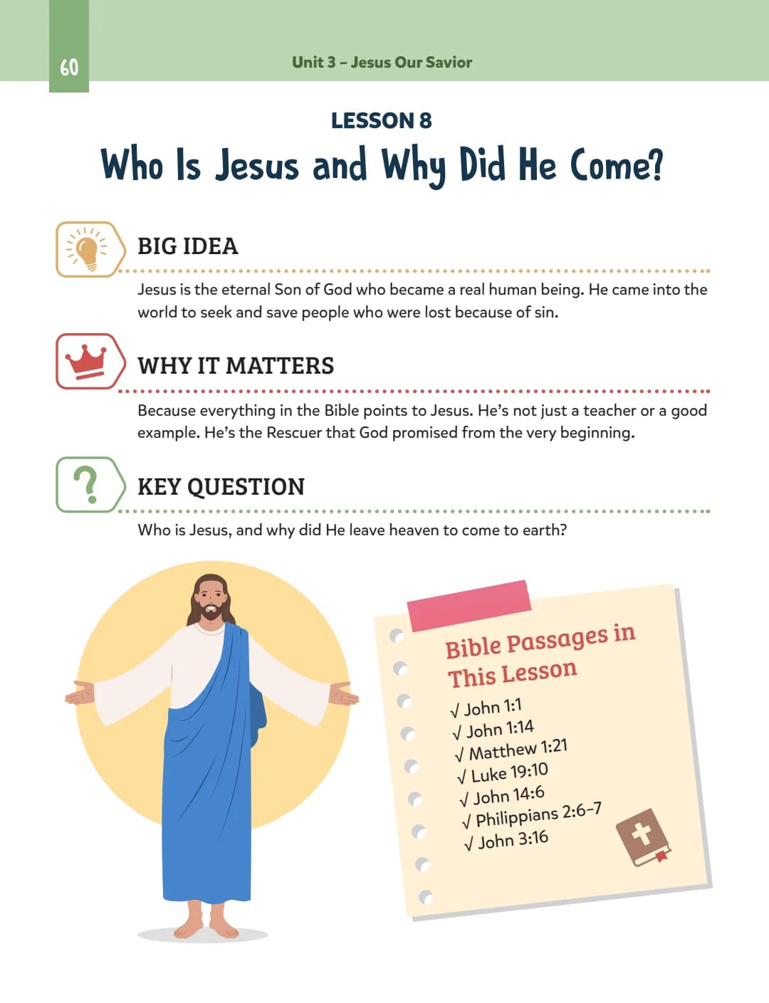 Lesson 8 opening: Who Is Jesus and Why Did He Come?